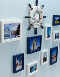 全悦18框实木照片墙客厅相片墙